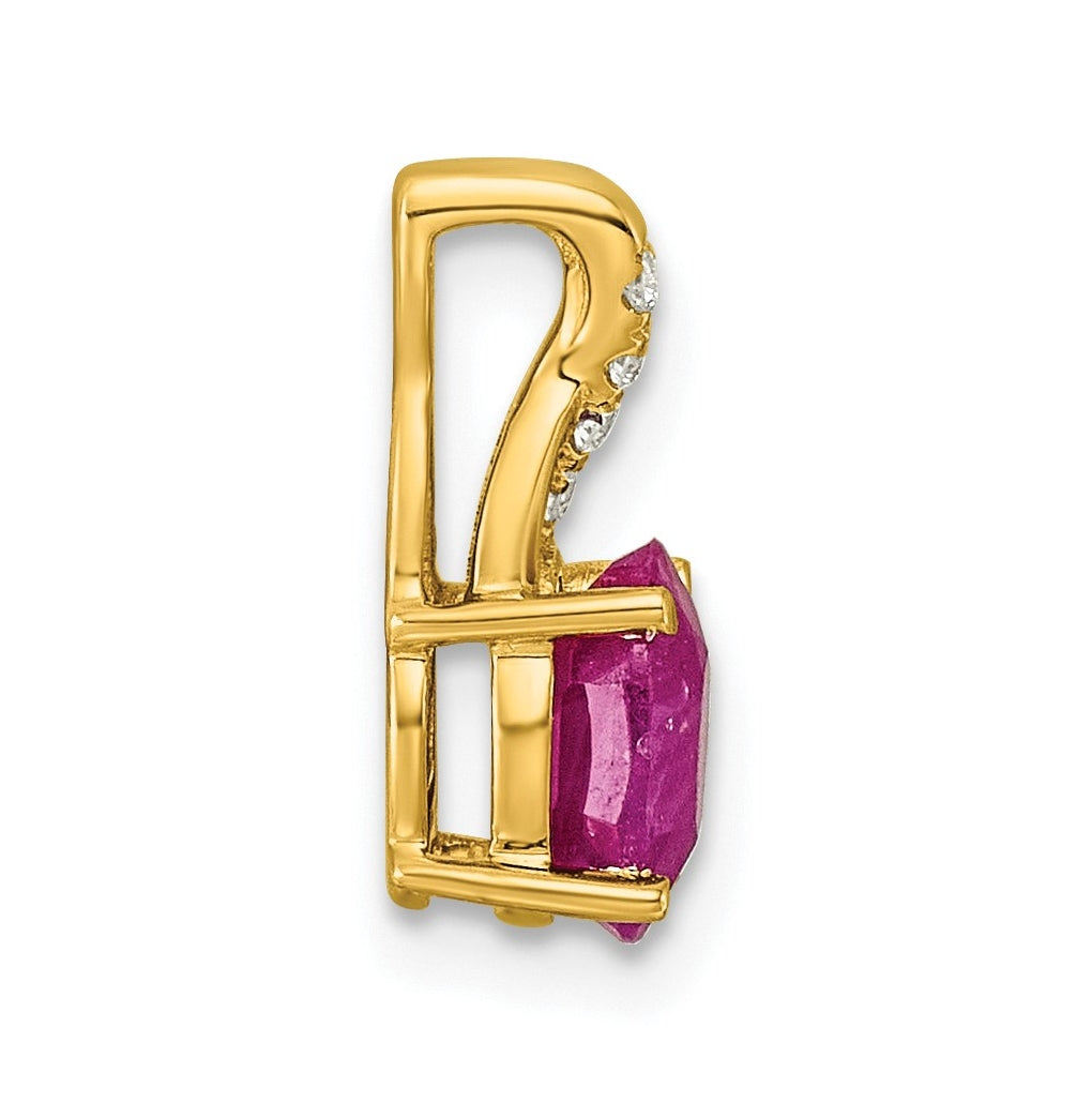 14k Yellow Gold Amethyst and Lab Grown Diamond VS/SI+ G+ Oval February Birthstone Complete Pendant – Elegant Jewelry Gift for Birthday, Anniversary, Engagement, Wedding