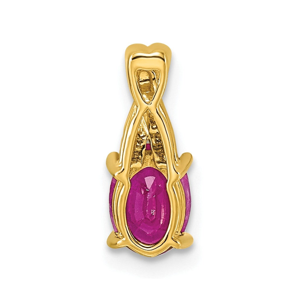 10K Yellow Gold Amethyst and Lab Grown Diamond VS/SI+ G+ Oval February Birthstone Complete Pendant – Elegant Jewelry Gift for Birthday, Anniversary, Engagement, Wedding