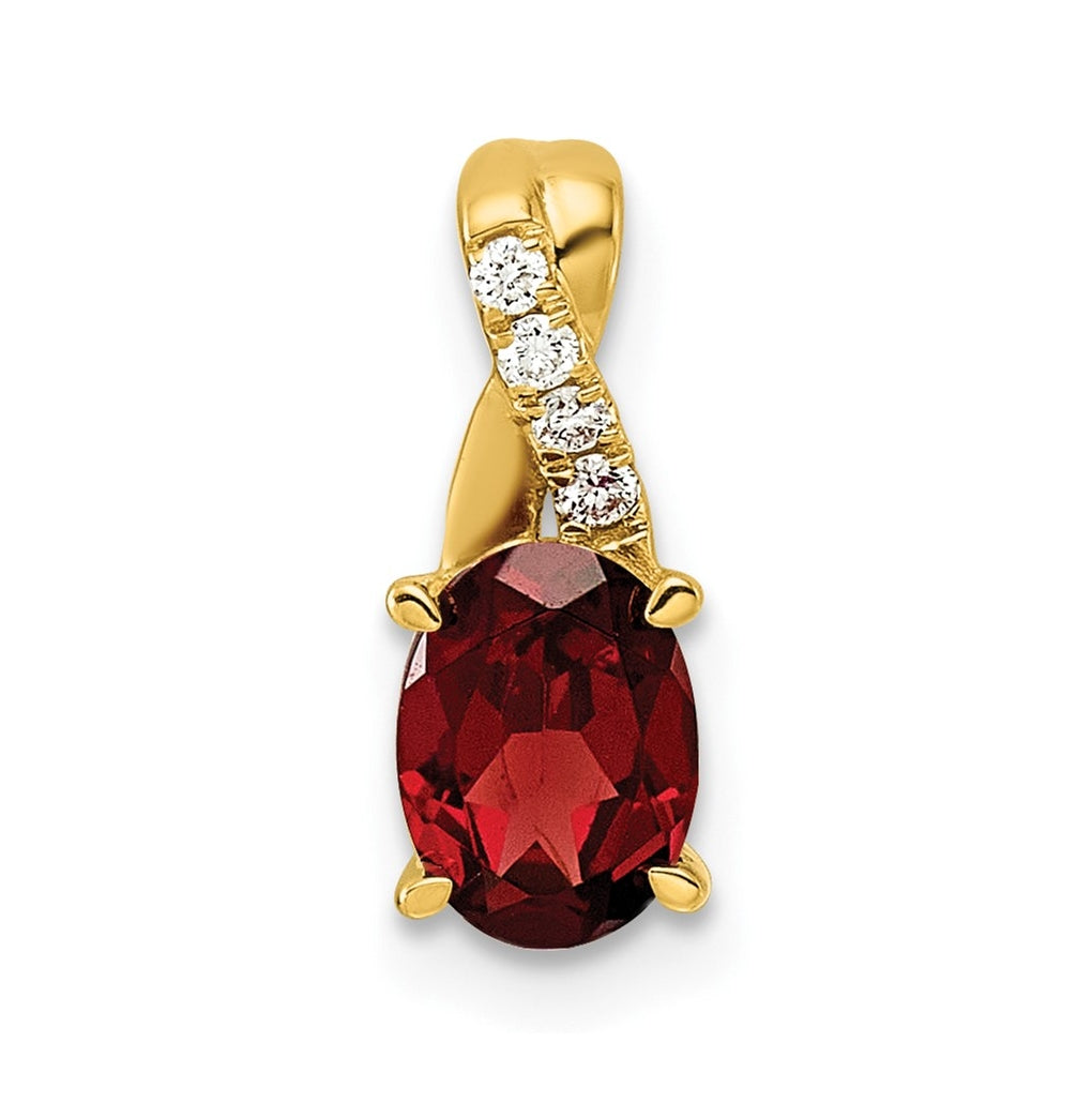 10K Yellow Gold Amethyst and Lab Grown Diamond VS/SI+ G+ Oval February Birthstone Complete Pendant – Elegant Jewelry Gift for Birthday, Anniversary, Engagement, Wedding