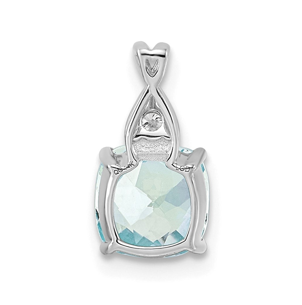14k White Gold Checkerboard Amethyst and Lab Grown Diamond VS/SI+ G+ February Birthstone Complete Pendant – Elegant Jewelry Gift for Birthday, Anniversary, Engagement, Wedding