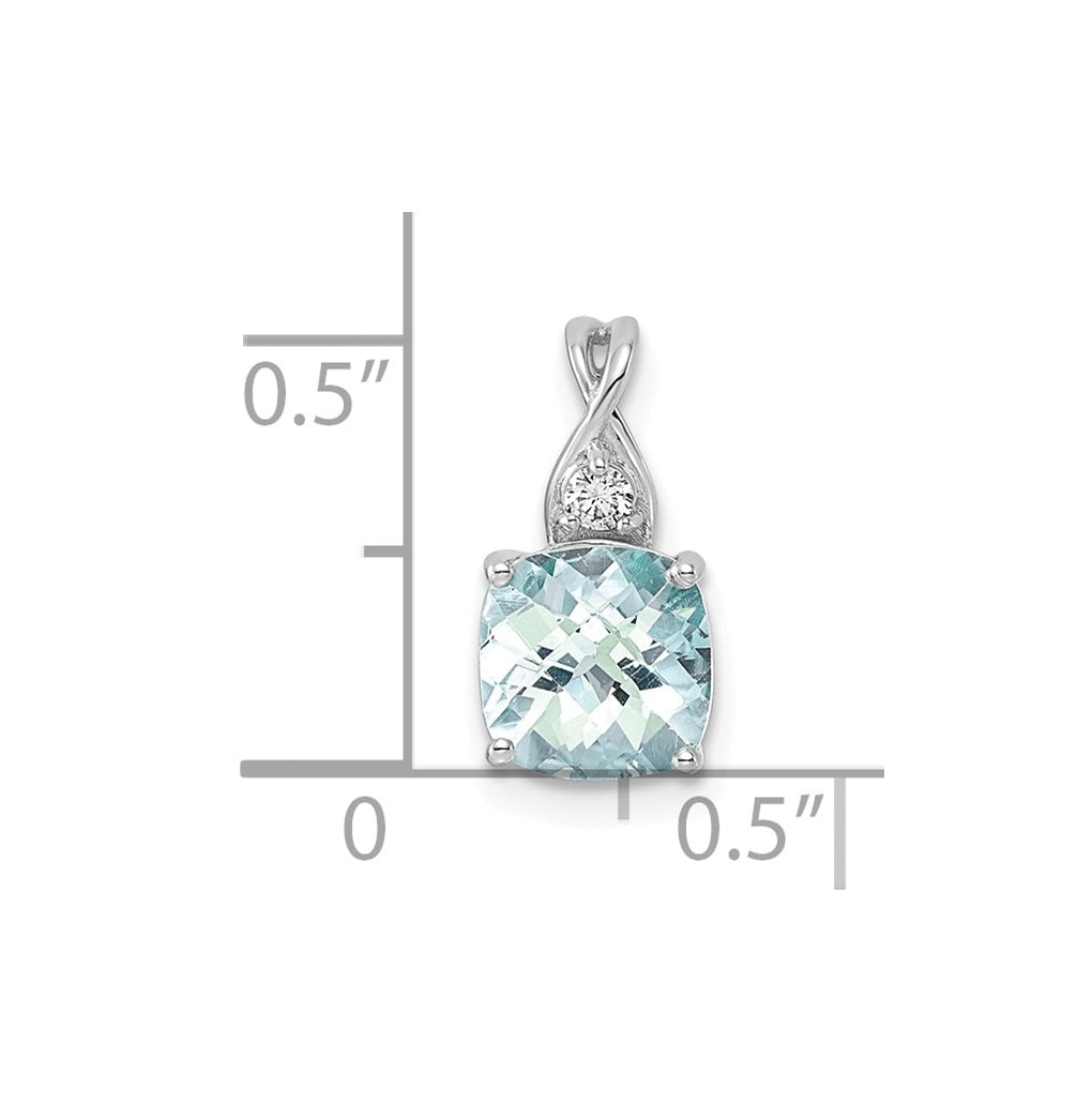 14k White Gold Checkerboard Amethyst and Lab Grown Diamond VS/SI+ G+ February Birthstone Complete Pendant – Elegant Jewelry Gift for Birthday, Anniversary, Engagement, Wedding