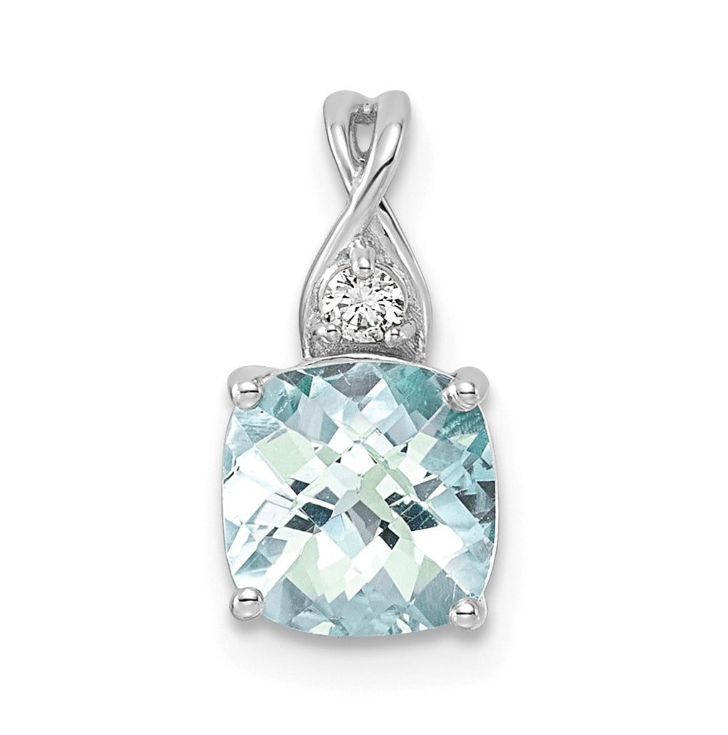 14k White Gold Checkerboard Amethyst and Lab Grown Diamond VS/SI+ G+ February Birthstone Complete Pendant – Elegant Jewelry Gift for Birthday, Anniversary, Engagement, Wedding
