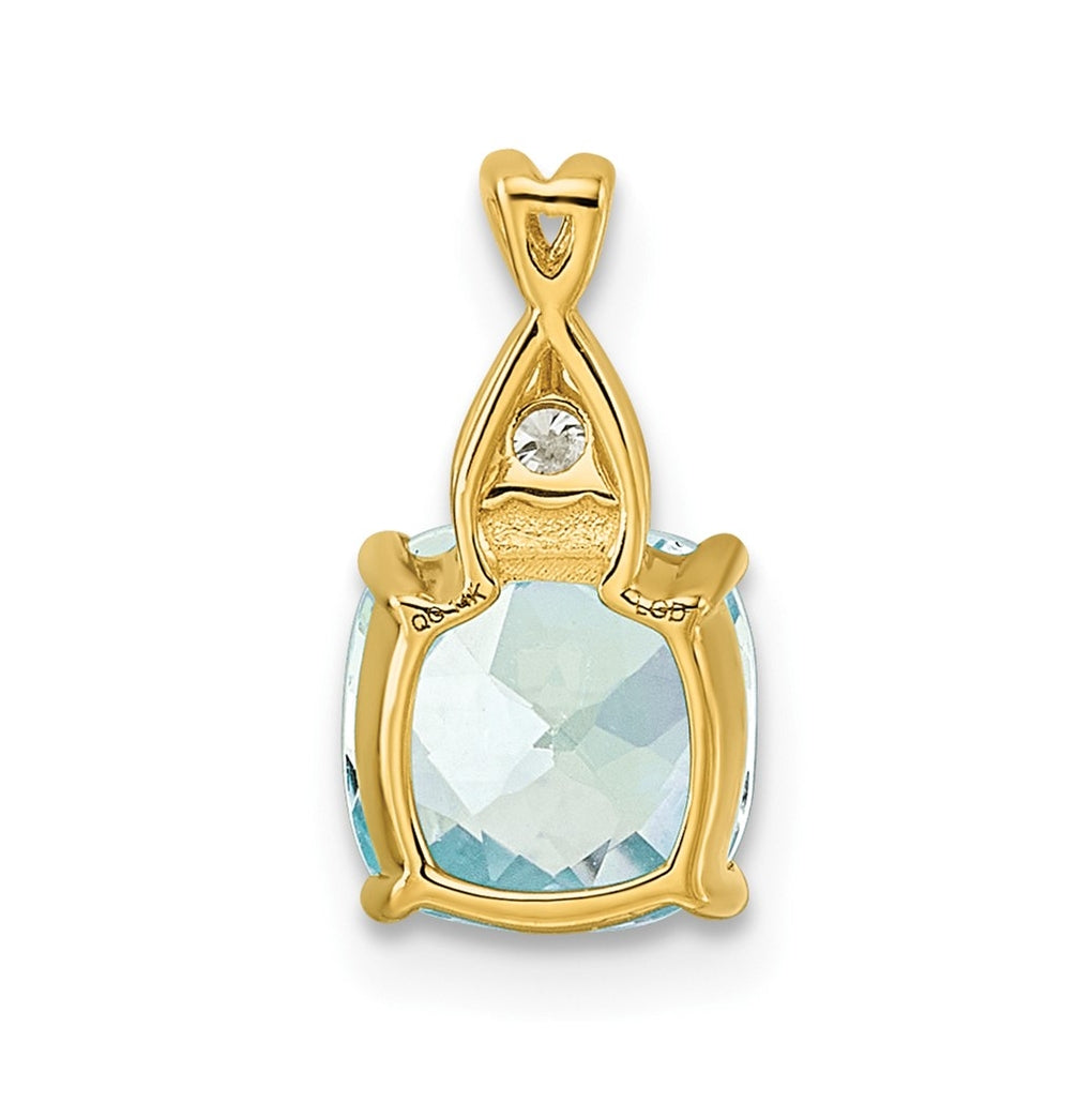10K Yellow Gold Checkerboard Amethyst and Lab Grown Diamond VS/SI+ G+ February Birthstone Complete Pendant – Elegant Jewelry Gift for Birthday, Anniversary, Engagement, Wedding