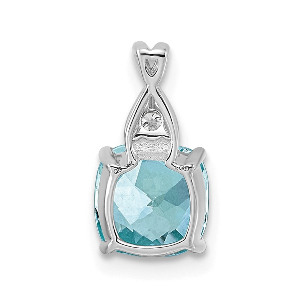 14k White Gold Checkerboard Amethyst and Lab Grown Diamond VS/SI+ G+ February Birthstone Complete Pendant – Elegant Jewelry Gift for Birthday, Anniversary, Engagement, Wedding