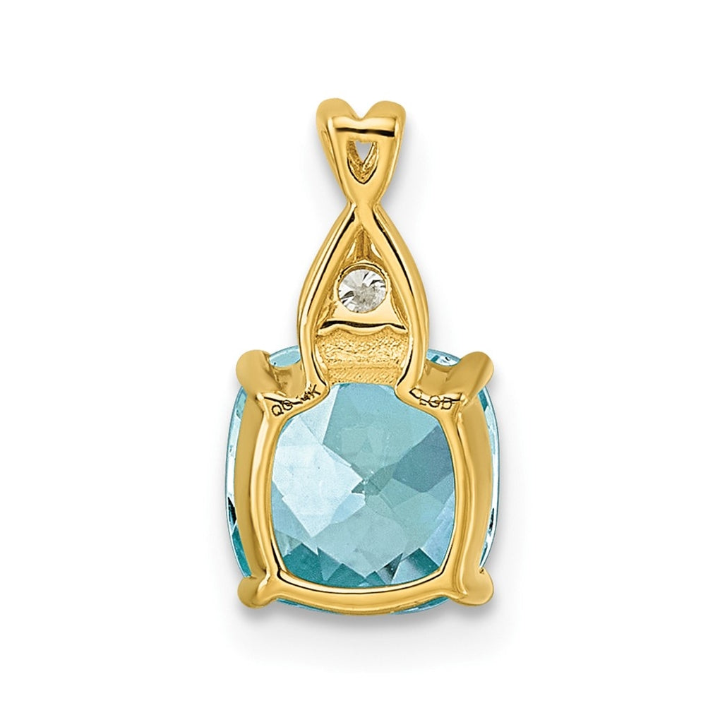 10K Yellow Gold Checkerboard Amethyst and Lab Grown Diamond VS/SI+ G+ February Birthstone Complete Pendant – Elegant Jewelry Gift for Birthday, Anniversary, Engagement, Wedding