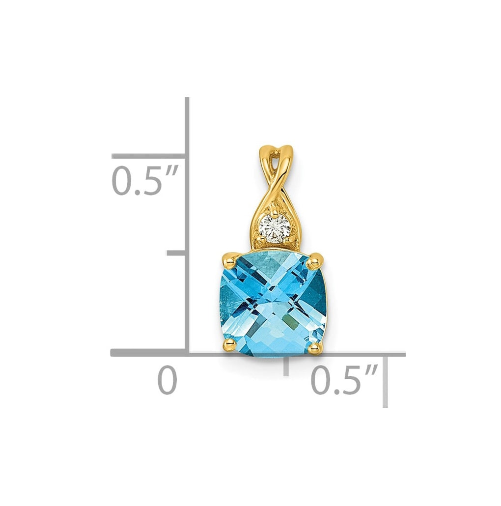 10K Yellow Gold Checkerboard Amethyst and Lab Grown Diamond VS/SI+ G+ February Birthstone Complete Pendant – Elegant Jewelry Gift for Birthday, Anniversary, Engagement, Wedding