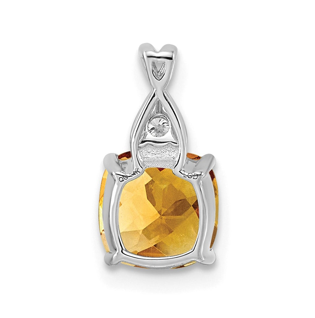 14k White Gold Checkerboard Amethyst and Lab Grown Diamond VS/SI+ G+ February Birthstone Complete Pendant – Elegant Jewelry Gift for Birthday, Anniversary, Engagement, Wedding