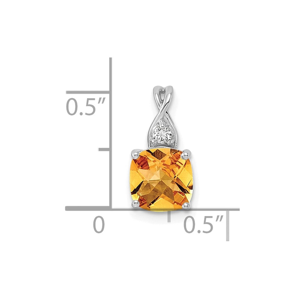 14k White Gold Checkerboard Amethyst and Lab Grown Diamond VS/SI+ G+ February Birthstone Complete Pendant – Elegant Jewelry Gift for Birthday, Anniversary, Engagement, Wedding
