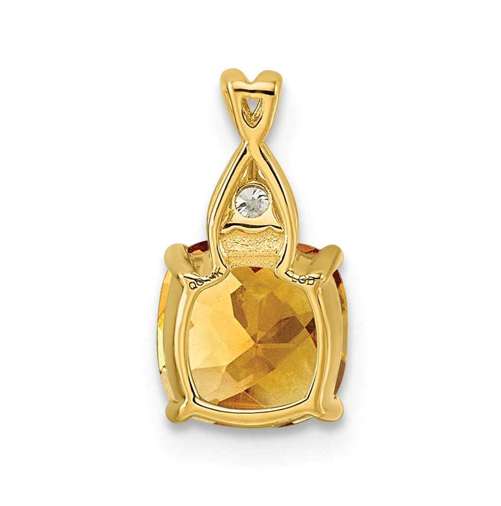 10K Yellow Gold Checkerboard Amethyst and Lab Grown Diamond VS/SI+ G+ February Birthstone Complete Pendant – Elegant Jewelry Gift for Birthday, Anniversary, Engagement, Wedding