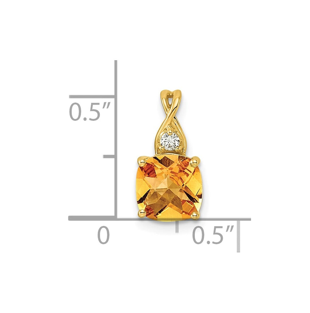 10K Yellow Gold Checkerboard Amethyst and Lab Grown Diamond VS/SI+ G+ February Birthstone Complete Pendant – Elegant Jewelry Gift for Birthday, Anniversary, Engagement, Wedding