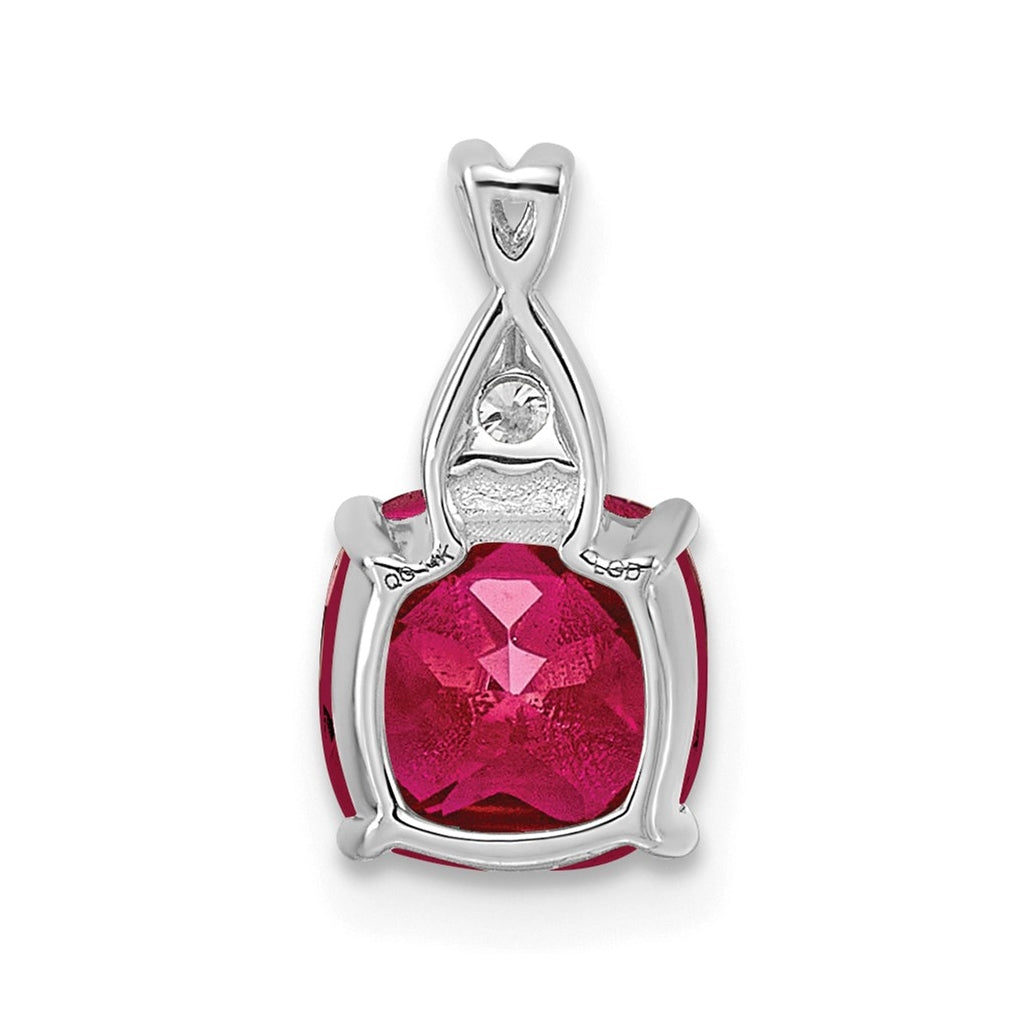 14k White Gold Checkerboard Amethyst and Lab Grown Diamond VS/SI+ G+ February Birthstone Complete Pendant – Elegant Jewelry Gift for Birthday, Anniversary, Engagement, Wedding