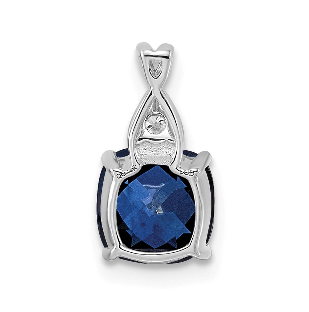 14k White Gold Checkerboard Amethyst and Lab Grown Diamond VS/SI+ G+ February Birthstone Complete Pendant – Elegant Jewelry Gift for Birthday, Anniversary, Engagement, Wedding