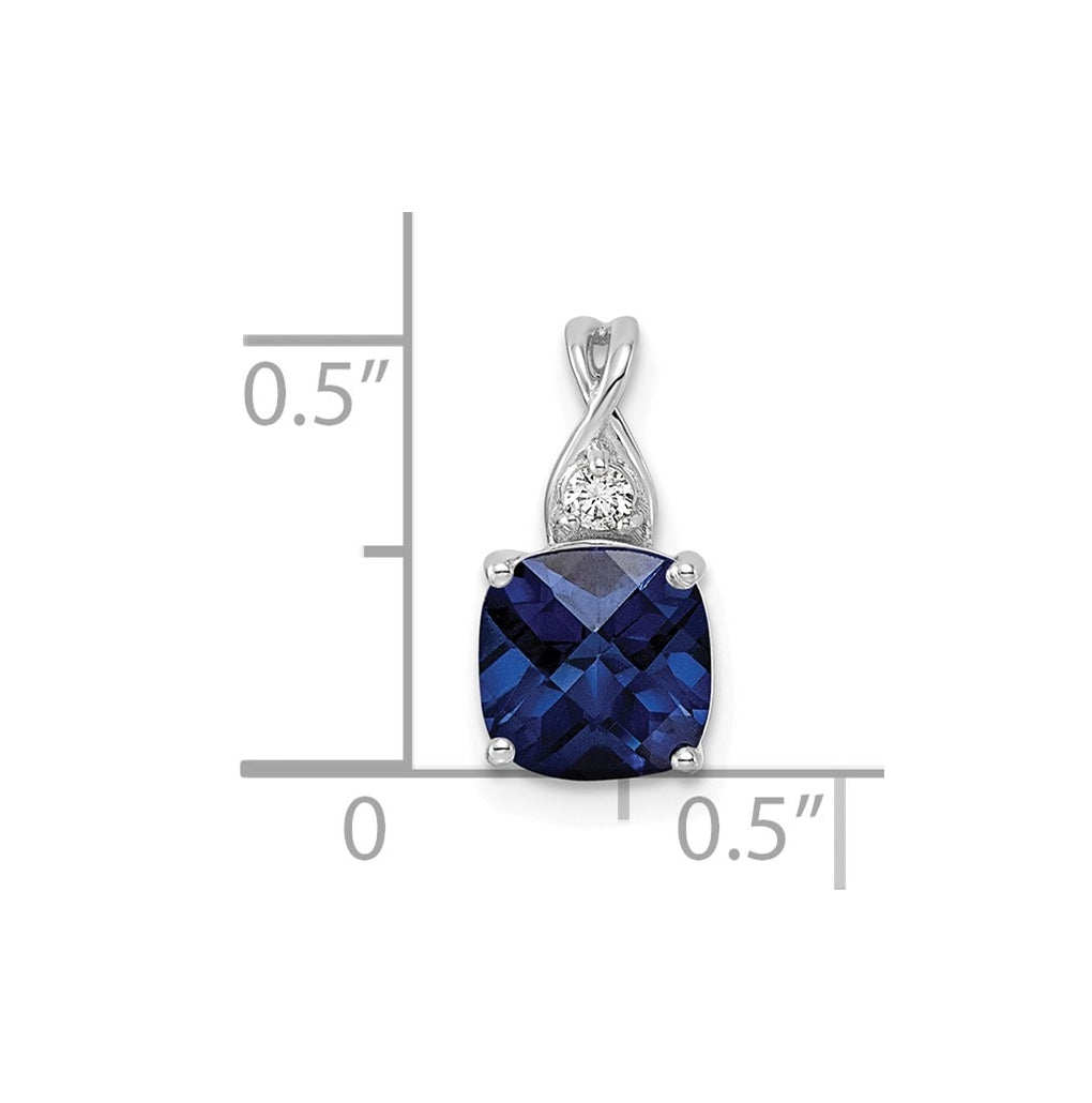14k White Gold Checkerboard Amethyst and Lab Grown Diamond VS/SI+ G+ February Birthstone Complete Pendant – Elegant Jewelry Gift for Birthday, Anniversary, Engagement, Wedding