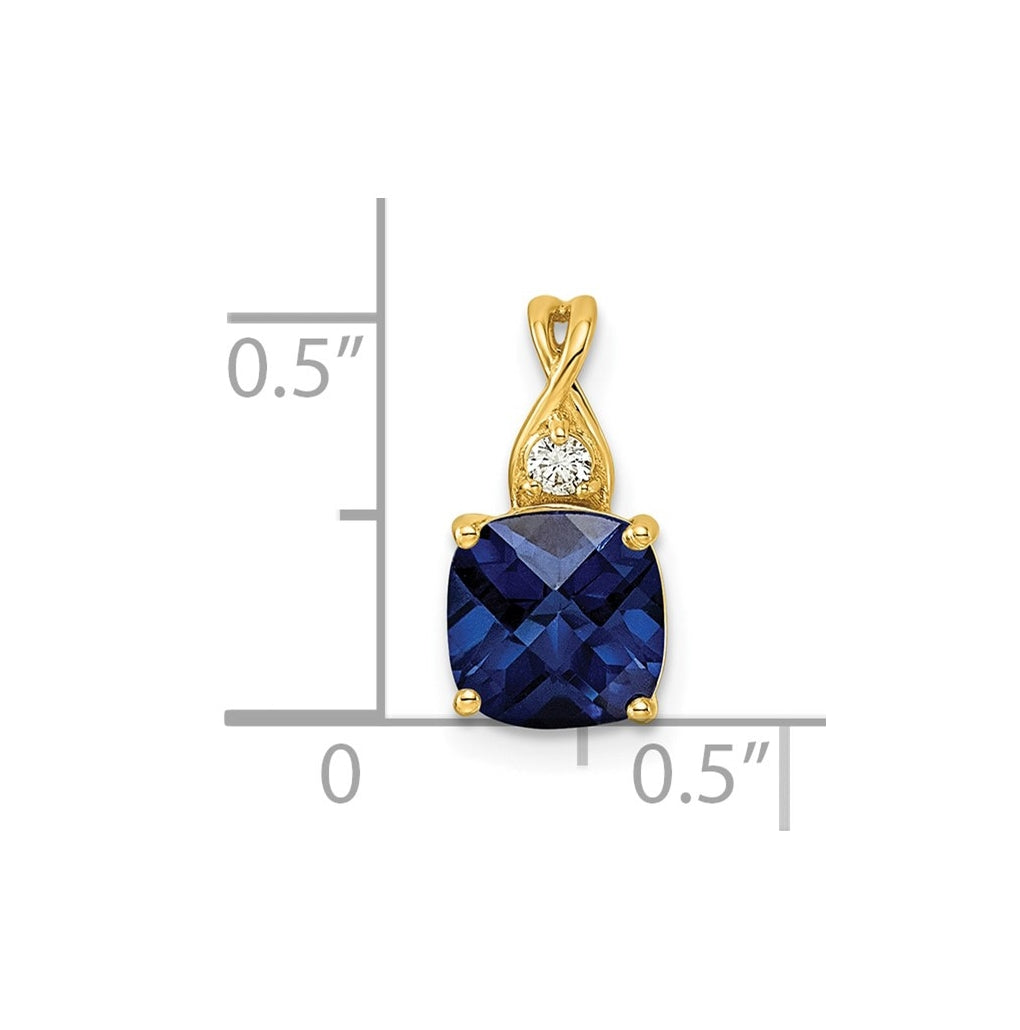14k White Gold Checkerboard Amethyst and Lab Grown Diamond VS/SI+ G+ February Birthstone Complete Pendant – Elegant Jewelry Gift for Birthday, Anniversary, Engagement, Wedding