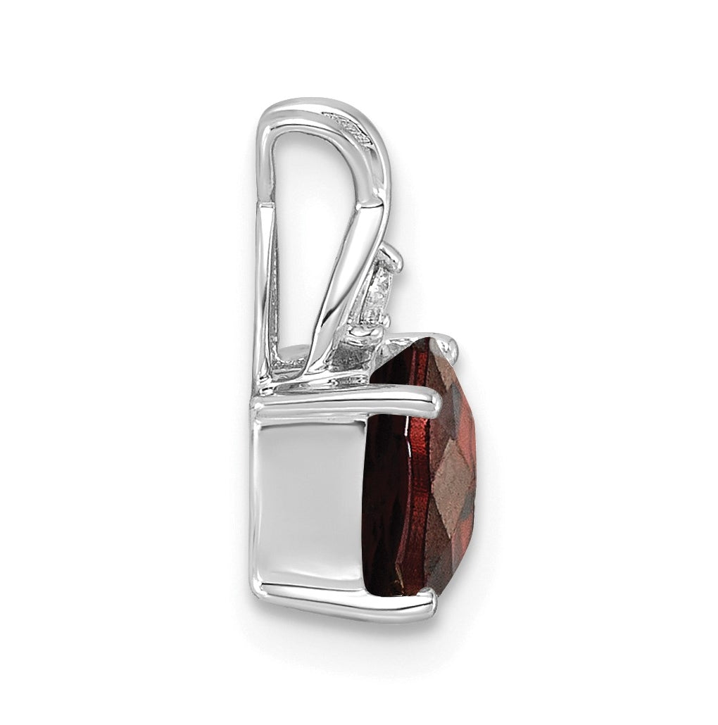 14k White Gold Checkerboard Amethyst and Lab Grown Diamond VS/SI+ G+ February Birthstone Complete Pendant – Elegant Jewelry Gift for Birthday, Anniversary, Engagement, Wedding