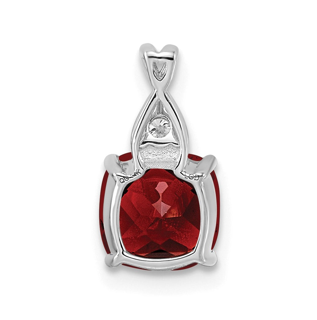 14k White Gold Checkerboard Amethyst and Lab Grown Diamond VS/SI+ G+ February Birthstone Complete Pendant – Elegant Jewelry Gift for Birthday, Anniversary, Engagement, Wedding