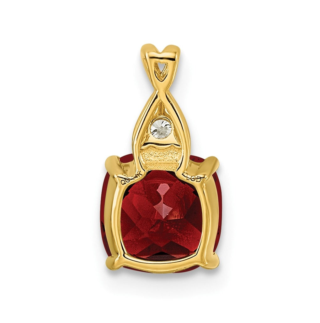 10K Yellow Gold Checkerboard Amethyst and Lab Grown Diamond VS/SI+ G+ February Birthstone Complete Pendant – Elegant Jewelry Gift for Birthday, Anniversary, Engagement, Wedding