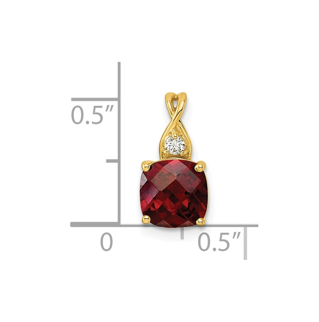 10K Yellow Gold Checkerboard Amethyst and Lab Grown Diamond VS/SI+ G+ February Birthstone Complete Pendant – Elegant Jewelry Gift for Birthday, Anniversary, Engagement, Wedding