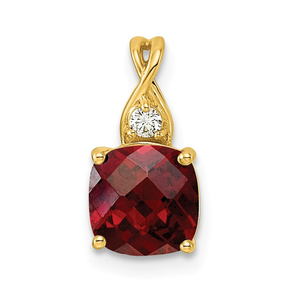 14k White Gold Checkerboard Amethyst and Lab Grown Diamond VS/SI+ G+ February Birthstone Complete Pendant – Elegant Jewelry Gift for Birthday, Anniversary, Engagement, Wedding