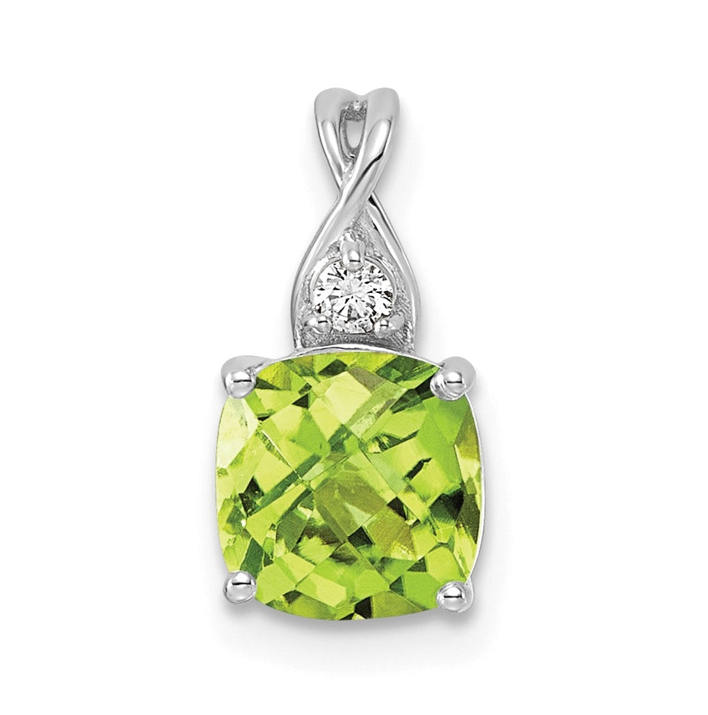 14k White Gold Checkerboard Amethyst and Lab Grown Diamond VS/SI+ G+ February Birthstone Complete Pendant – Elegant Jewelry Gift for Birthday, Anniversary, Engagement, Wedding