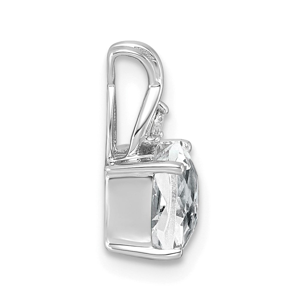 14k White Gold Checkerboard Amethyst and Lab Grown Diamond VS/SI+ G+ February Birthstone Complete Pendant – Elegant Jewelry Gift for Birthday, Anniversary, Engagement, Wedding