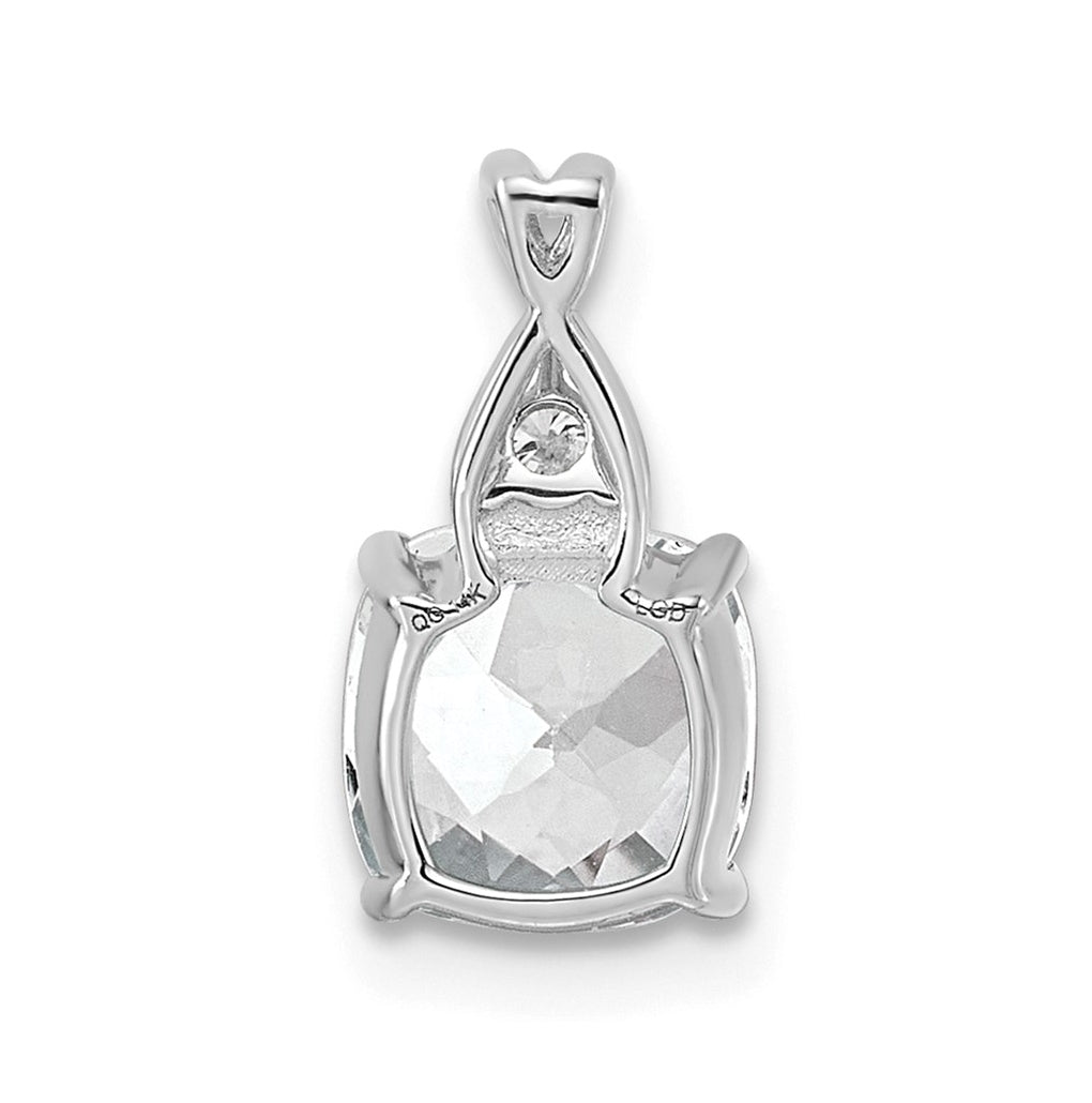 14k White Gold Checkerboard Amethyst and Lab Grown Diamond VS/SI+ G+ February Birthstone Complete Pendant – Elegant Jewelry Gift for Birthday, Anniversary, Engagement, Wedding