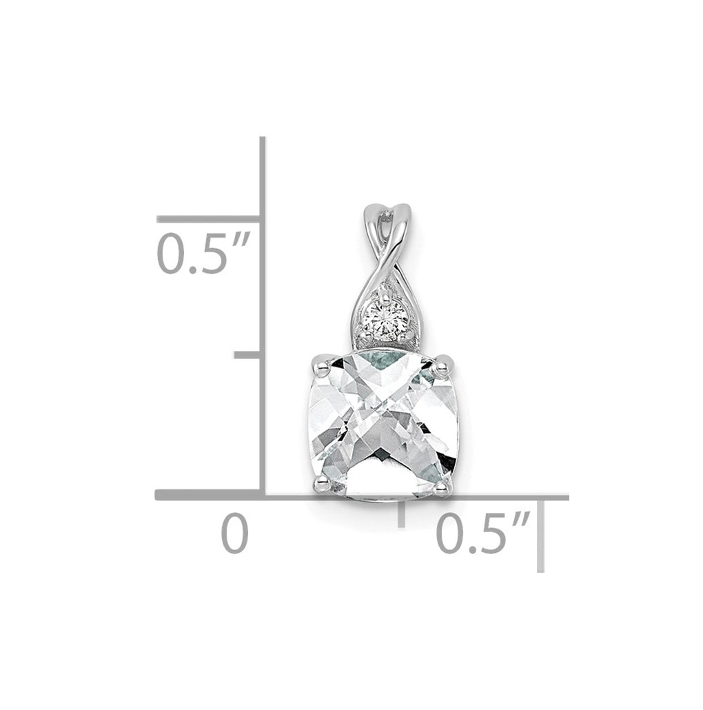 14k White Gold Checkerboard Amethyst and Lab Grown Diamond VS/SI+ G+ February Birthstone Complete Pendant – Elegant Jewelry Gift for Birthday, Anniversary, Engagement, Wedding
