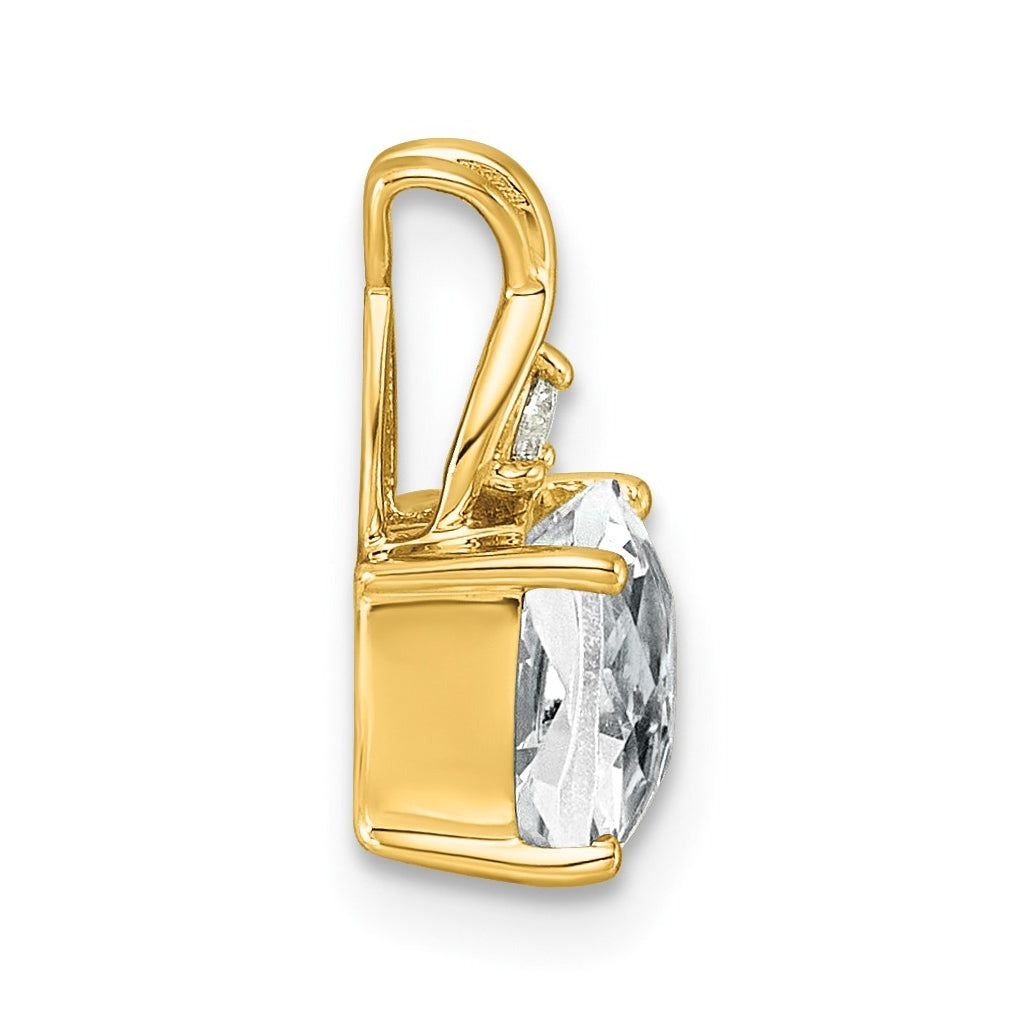 10K Yellow Gold Checkerboard Amethyst and Lab Grown Diamond VS/SI+ G+ February Birthstone Complete Pendant – Elegant Jewelry Gift for Birthday, Anniversary, Engagement, Wedding