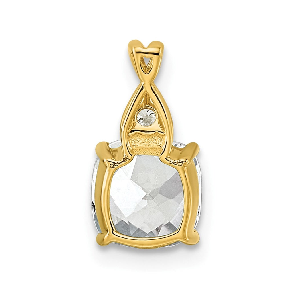 14k White Gold Checkerboard Amethyst and Lab Grown Diamond VS/SI+ G+ February Birthstone Complete Pendant – Elegant Jewelry Gift for Birthday, Anniversary, Engagement, Wedding