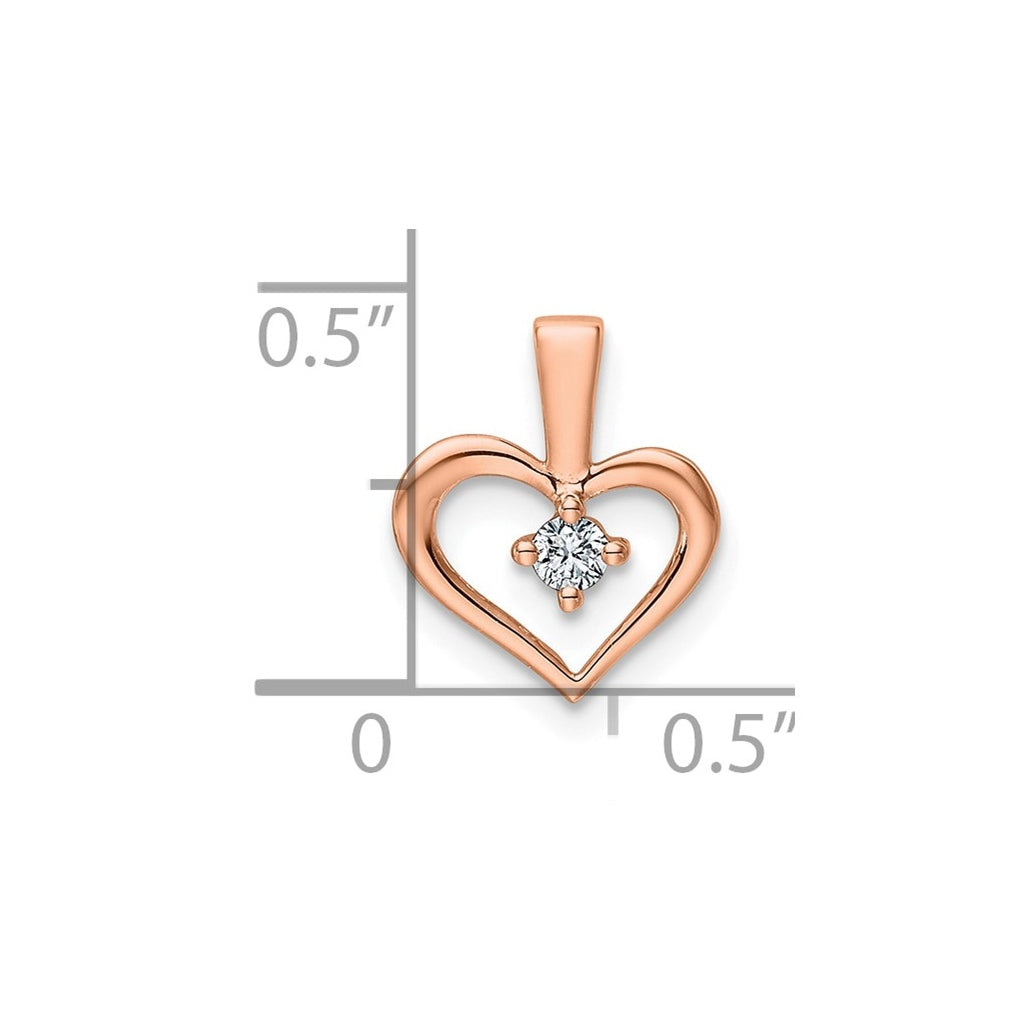 10K Yellow Gold .06ct. Lab Grown Diamond VS/SI+ G+ Complete Heart Pendant – Elegant Jewelry Gift for Birthday, Anniversary, Engagement, Wedding