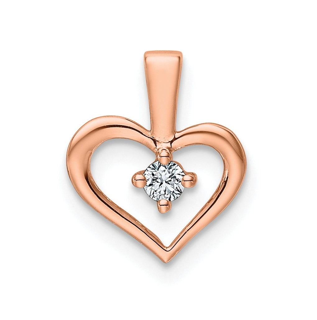 10K Yellow Gold .06ct. Lab Grown Diamond VS/SI+ G+ Complete Heart Pendant – Elegant Jewelry Gift for Birthday, Anniversary, Engagement, Wedding