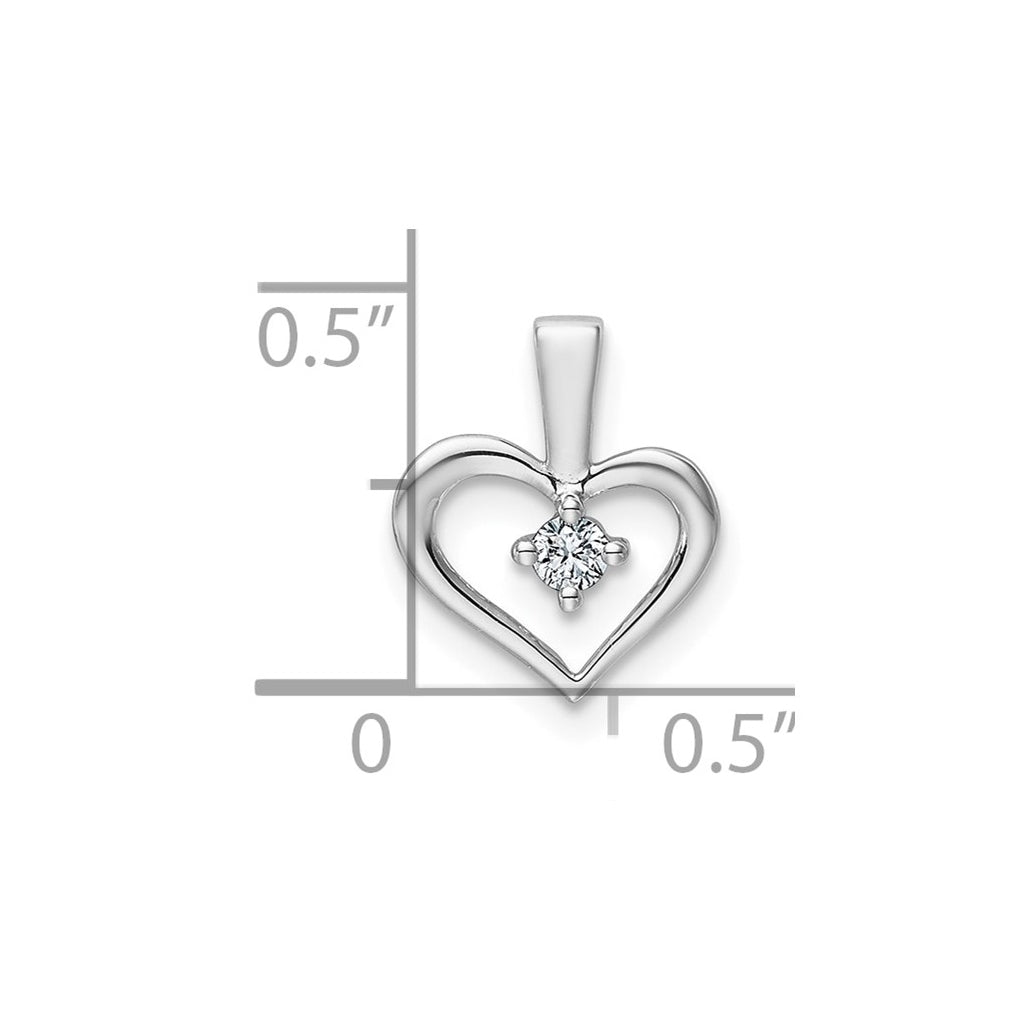 14K Yellow Gold .06  Lab Grown Diamond VS/SI+ G+ Complete Heart Pendant – Elegant Jewelry Gift for Birthday, Anniversary, Engagement, Wedding