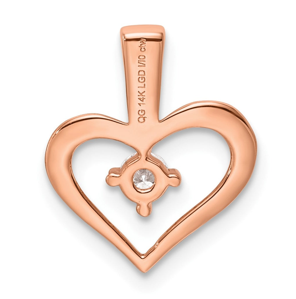 10K Yellow Gold .06ct. Lab Grown Diamond VS/SI+ G+ Complete Heart Pendant – Elegant Jewelry Gift for Birthday, Anniversary, Engagement, Wedding