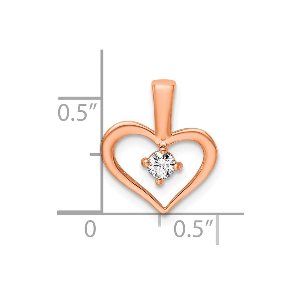 14K Yellow Gold .06  Lab Grown Diamond VS/SI+ G+ Complete Heart Pendant – Elegant Jewelry Gift for Birthday, Anniversary, Engagement, Wedding