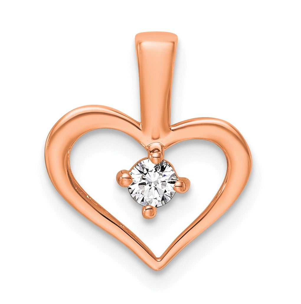 10K Yellow Gold .06ct. Lab Grown Diamond VS/SI+ G+ Complete Heart Pendant – Elegant Jewelry Gift for Birthday, Anniversary, Engagement, Wedding