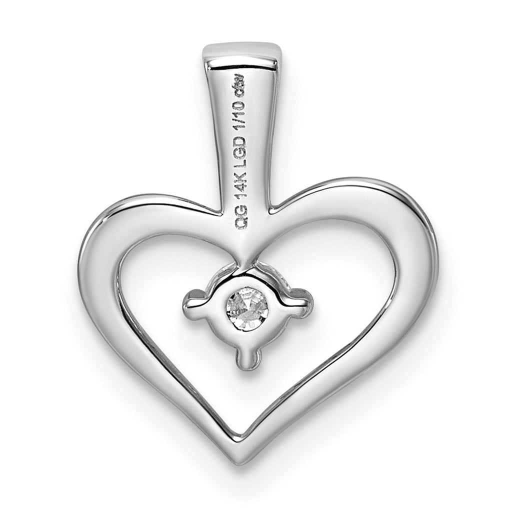 14K Yellow Gold .06  Lab Grown Diamond VS/SI+ G+ Complete Heart Pendant – Elegant Jewelry Gift for Birthday, Anniversary, Engagement, Wedding