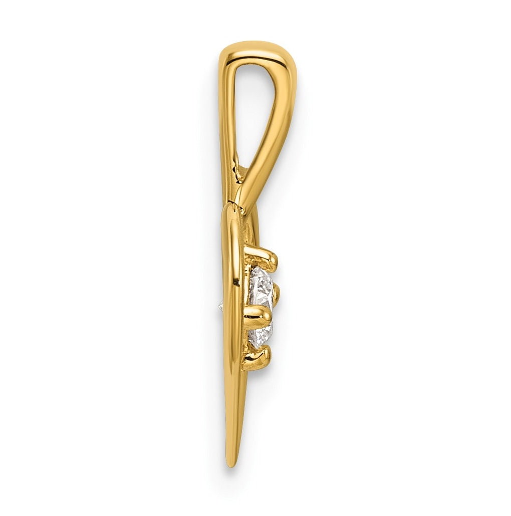14K Yellow Gold .06  Lab Grown Diamond VS/SI+ G+ Complete Heart Pendant – Elegant Jewelry Gift for Birthday, Anniversary, Engagement, Wedding