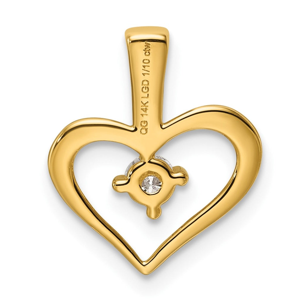 10K Yellow Gold .06ct. Lab Grown Diamond VS/SI+ G+ Complete Heart Pendant – Elegant Jewelry Gift for Birthday, Anniversary, Engagement, Wedding