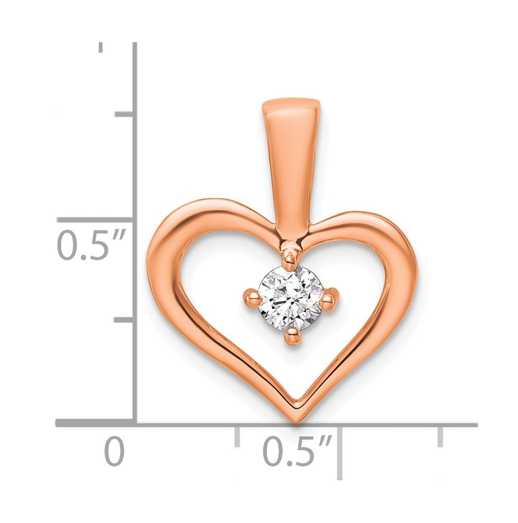 10K Yellow Gold .06ct. Lab Grown Diamond VS/SI+ G+ Complete Heart Pendant – Elegant Jewelry Gift for Birthday, Anniversary, Engagement, Wedding