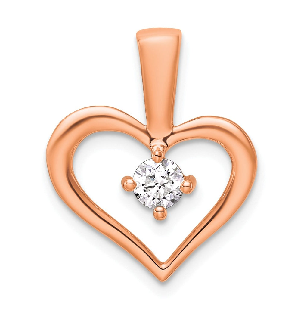 10K Yellow Gold .06ct. Lab Grown Diamond VS/SI+ G+ Complete Heart Pendant – Elegant Jewelry Gift for Birthday, Anniversary, Engagement, Wedding