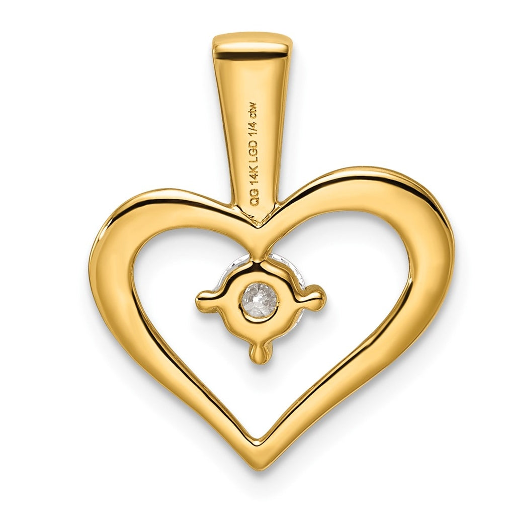 10K Yellow Gold .06ct. Lab Grown Diamond VS/SI+ G+ Complete Heart Pendant – Elegant Jewelry Gift for Birthday, Anniversary, Engagement, Wedding