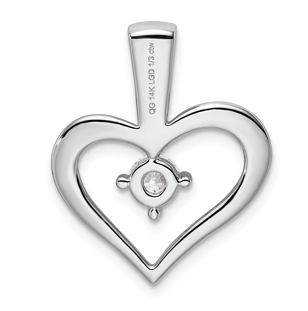 14K Yellow Gold .06  Lab Grown Diamond VS/SI+ G+ Complete Heart Pendant – Elegant Jewelry Gift for Birthday, Anniversary, Engagement, Wedding