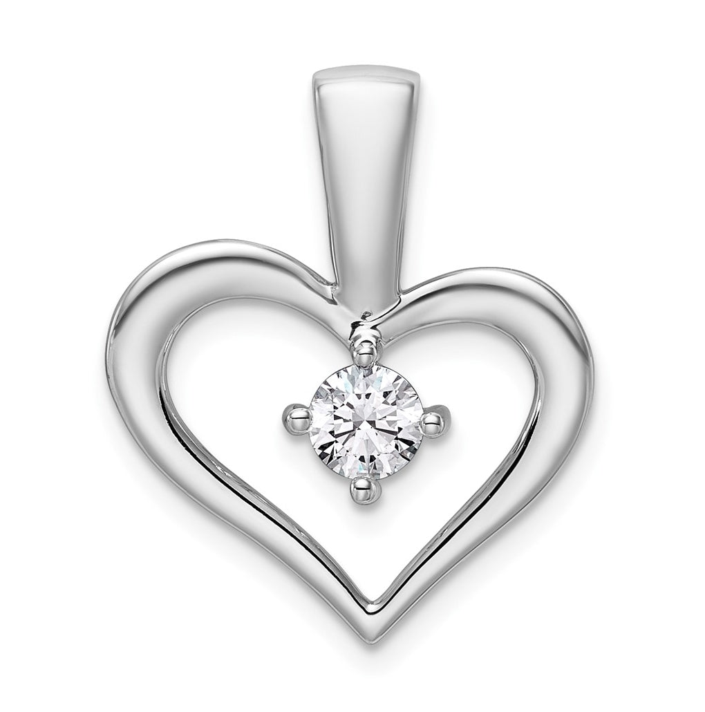 14K Yellow Gold .06  Lab Grown Diamond VS/SI+ G+ Complete Heart Pendant – Elegant Jewelry Gift for Birthday, Anniversary, Engagement, Wedding