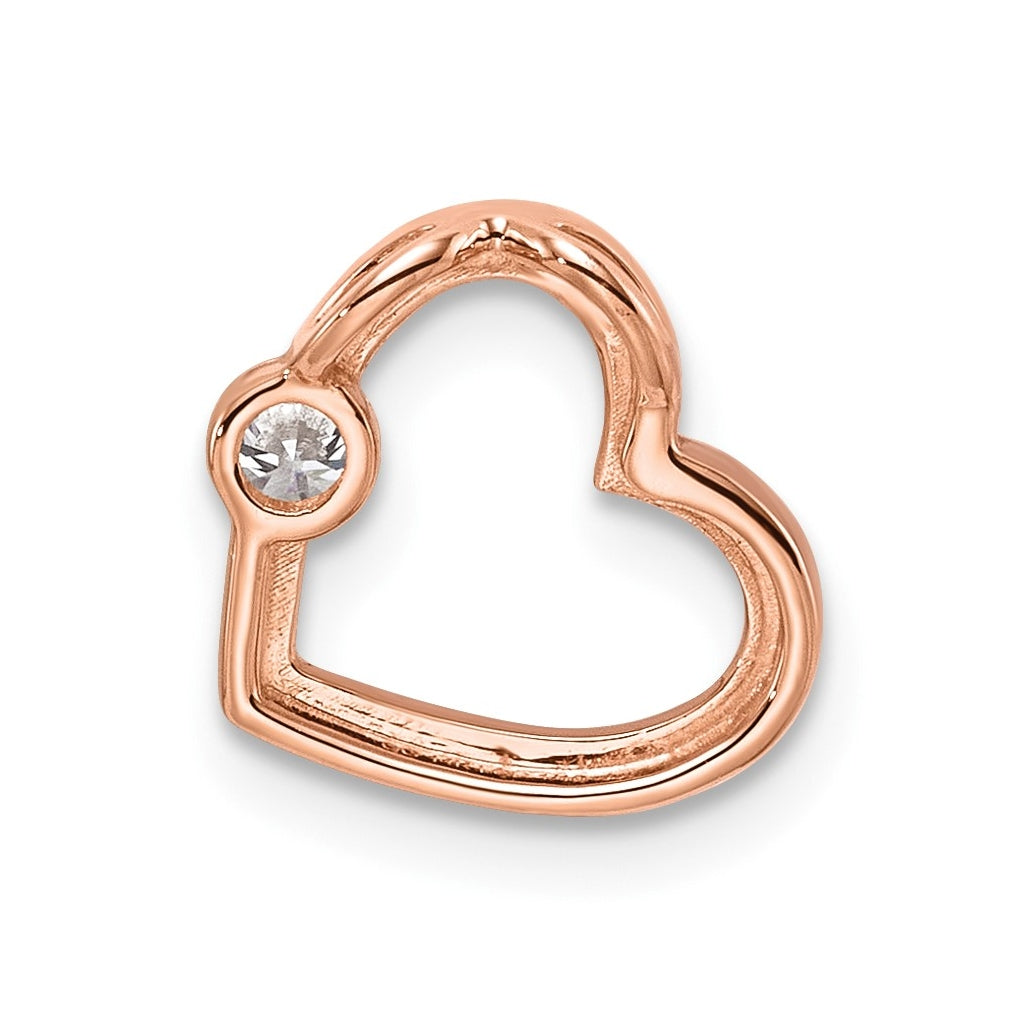 10K Yellow Gold 0.10 Cttw Lab Grown Diamond VS/SI+ G+ Complete Heart Chain Slide – Elegant Jewelry Gift for Birthday, Anniversary, Engagement, Wedding