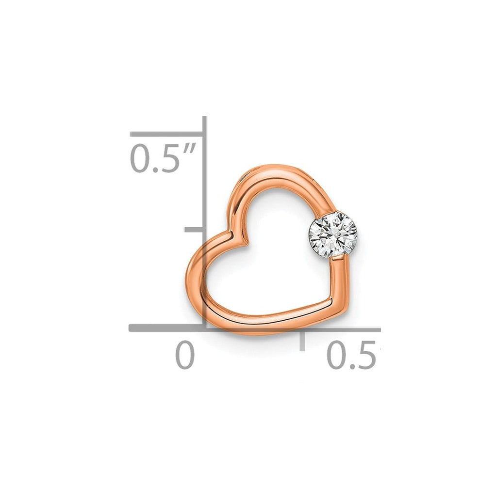 10K Yellow Gold 0.10 Cttw Lab Grown Diamond VS/SI+ G+ Complete Heart Chain Slide – Elegant Jewelry Gift for Birthday, Anniversary, Engagement, Wedding