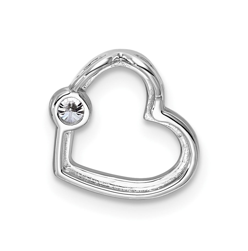 10K Yellow Gold 0.10 Cttw Lab Grown Diamond VS/SI+ G+ Complete Heart Chain Slide – Elegant Jewelry Gift for Birthday, Anniversary, Engagement, Wedding