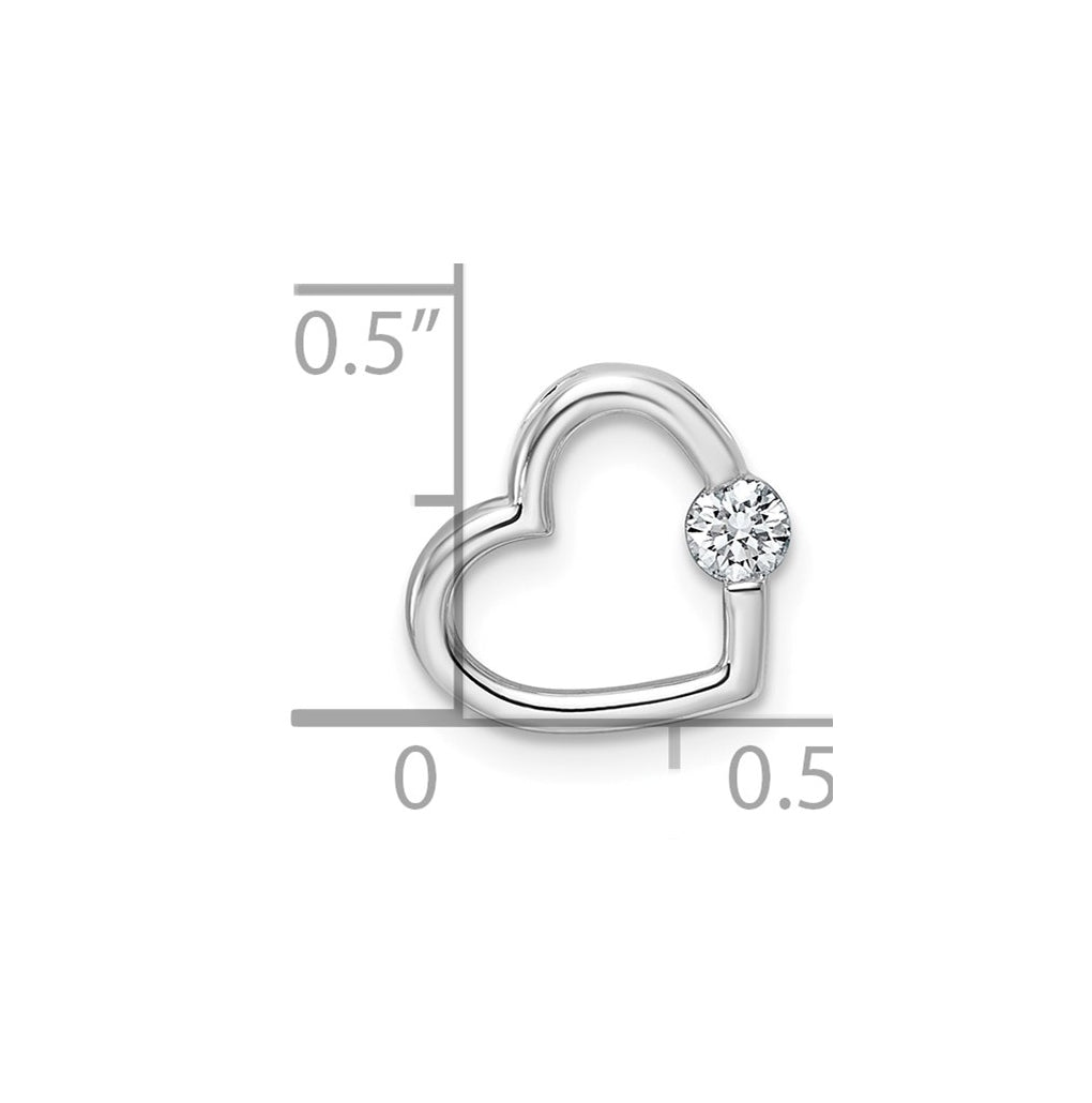 14K Yellow Gold 1/10ct Lab Grown Diamond VS/SI+ G+ Complete Heart Chain Slide – Elegant Jewelry Gift for Birthday, Anniversary, Engagement, Wedding