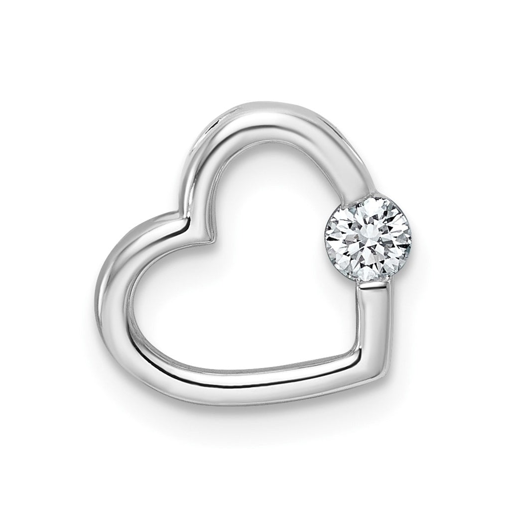 10K Yellow Gold 0.10 Cttw Lab Grown Diamond VS/SI+ G+ Complete Heart Chain Slide – Elegant Jewelry Gift for Birthday, Anniversary, Engagement, Wedding