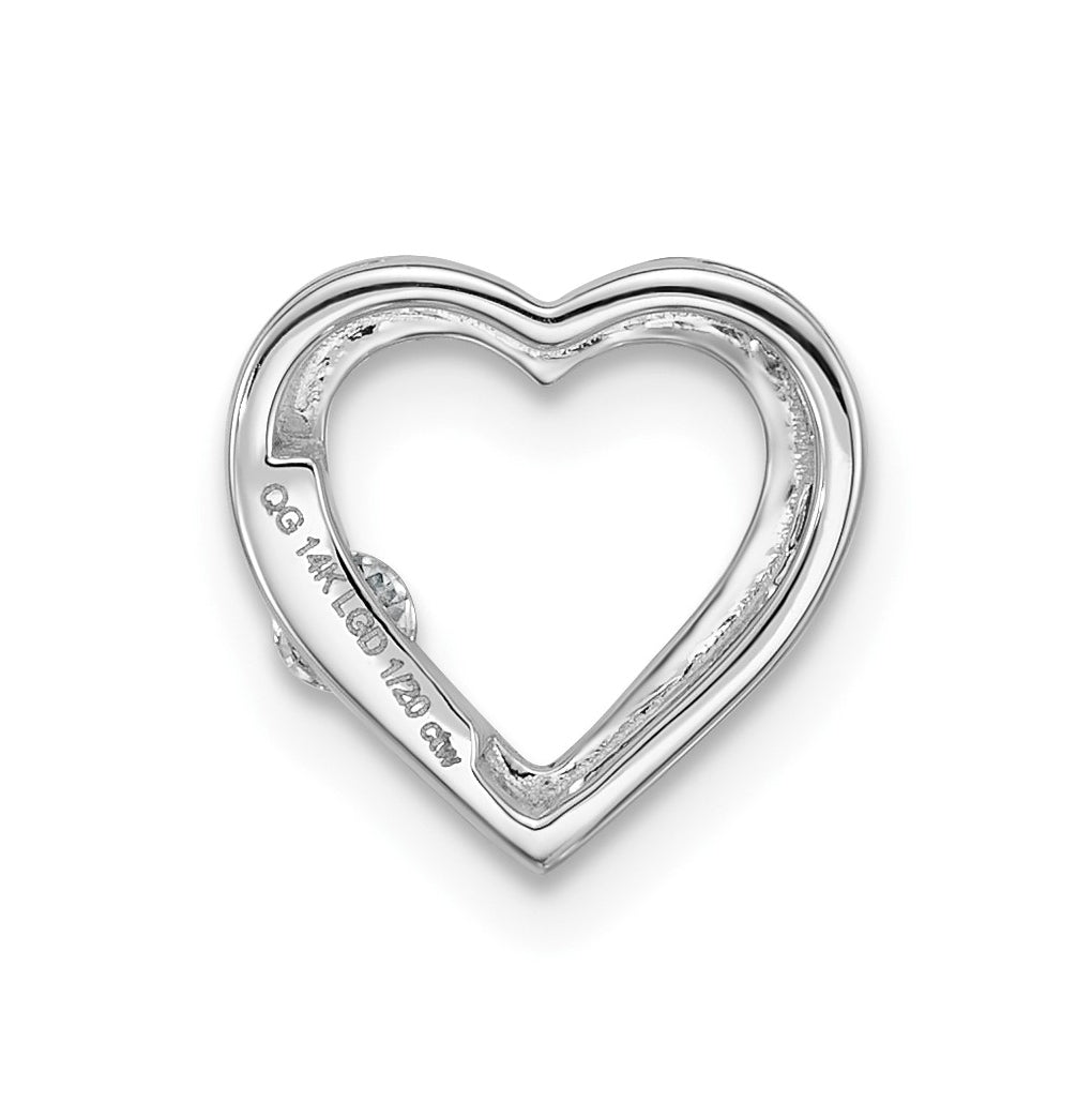 14K Yellow Gold .05ct. Lab Grown Diamond VS/SI+ G+ Complete Heart Chain Slide – Elegant Jewelry Gift for Birthday, Anniversary, Engagement, Wedding