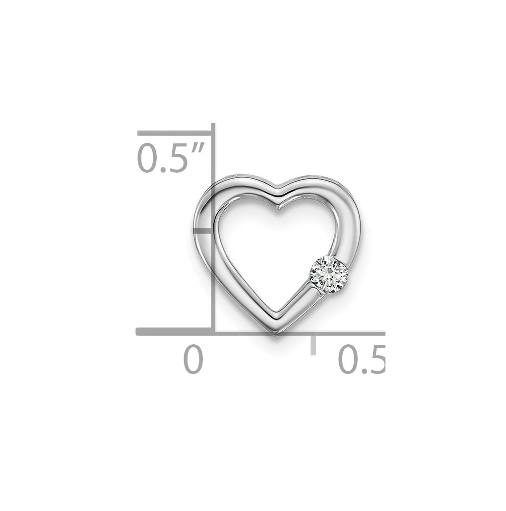 14K Yellow Gold .05ct. Lab Grown Diamond VS/SI+ G+ Complete Heart Chain Slide – Elegant Jewelry Gift for Birthday, Anniversary, Engagement, Wedding